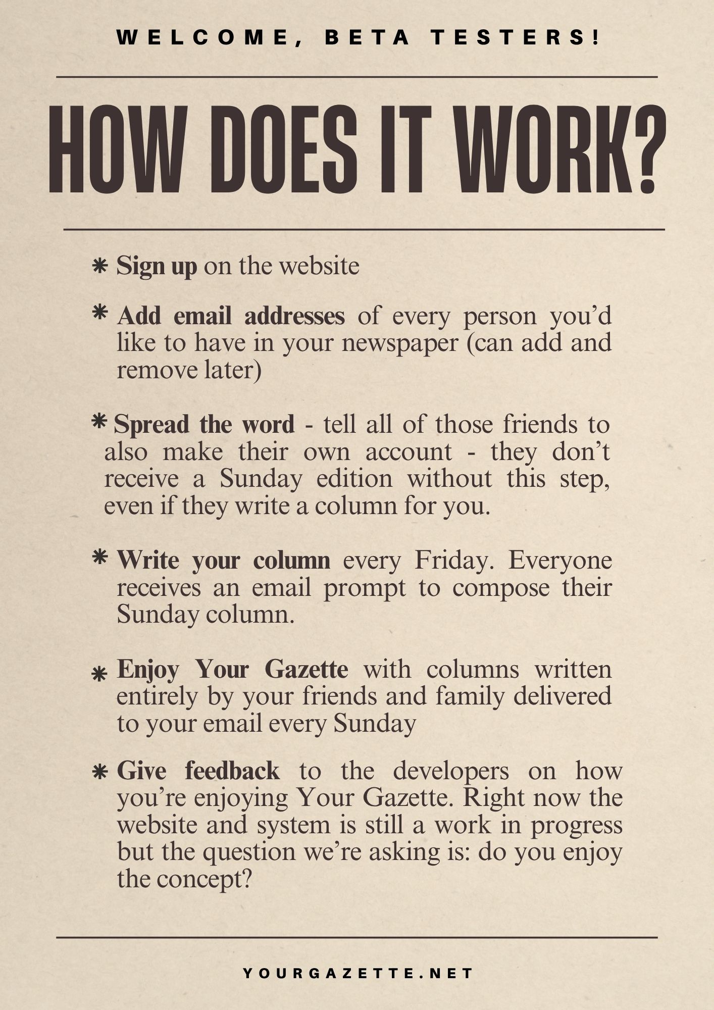 How does Your Gazette work?